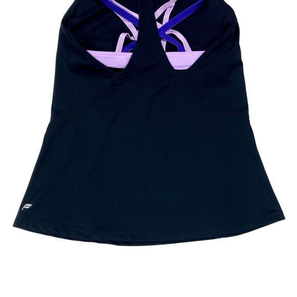 Fabletics Boost Built-In Bra Workout Tank Black Stretchy Gym Cross Fit Yoga Top - Picture 7 of 14